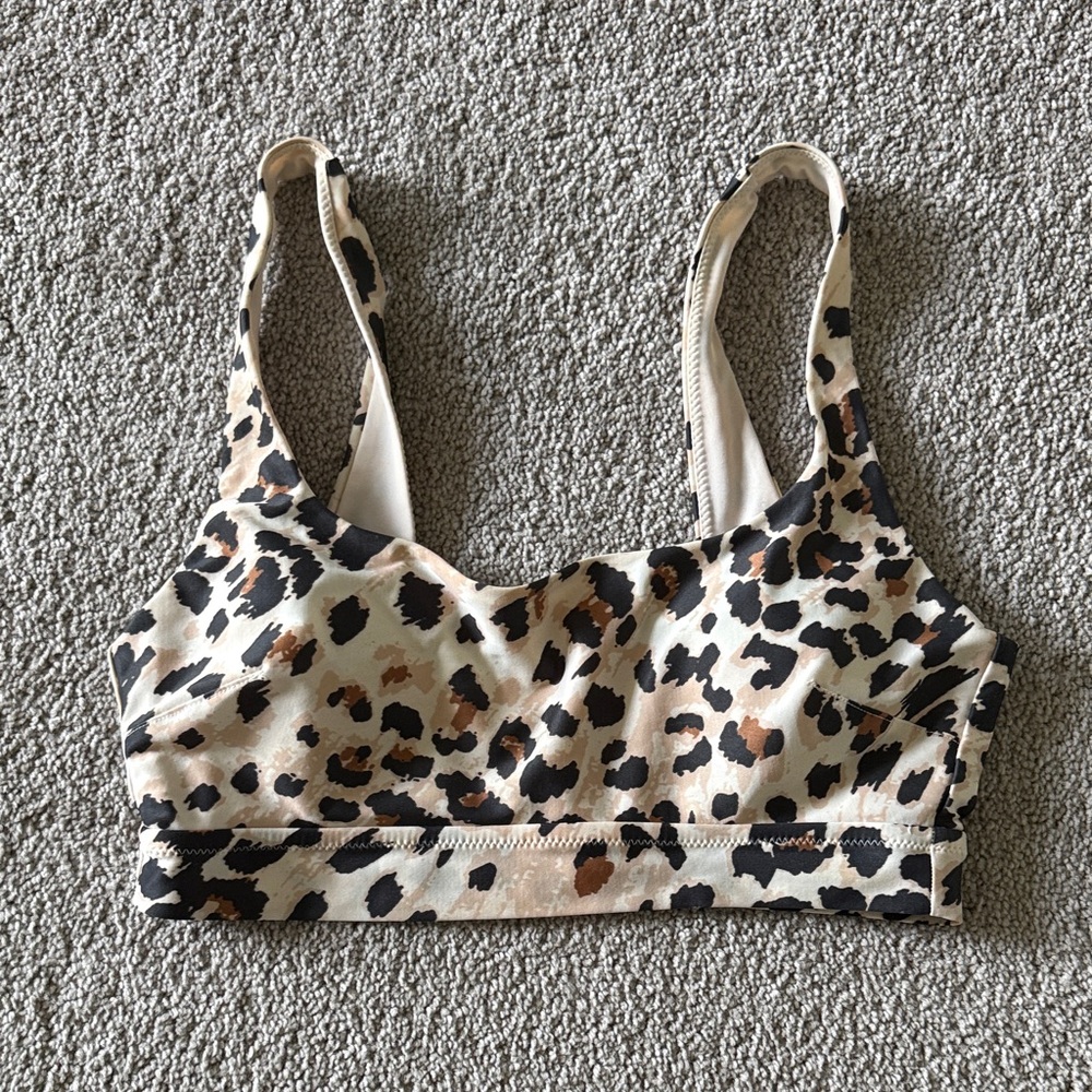 Aerie Leopard Print Bathing Suit Top